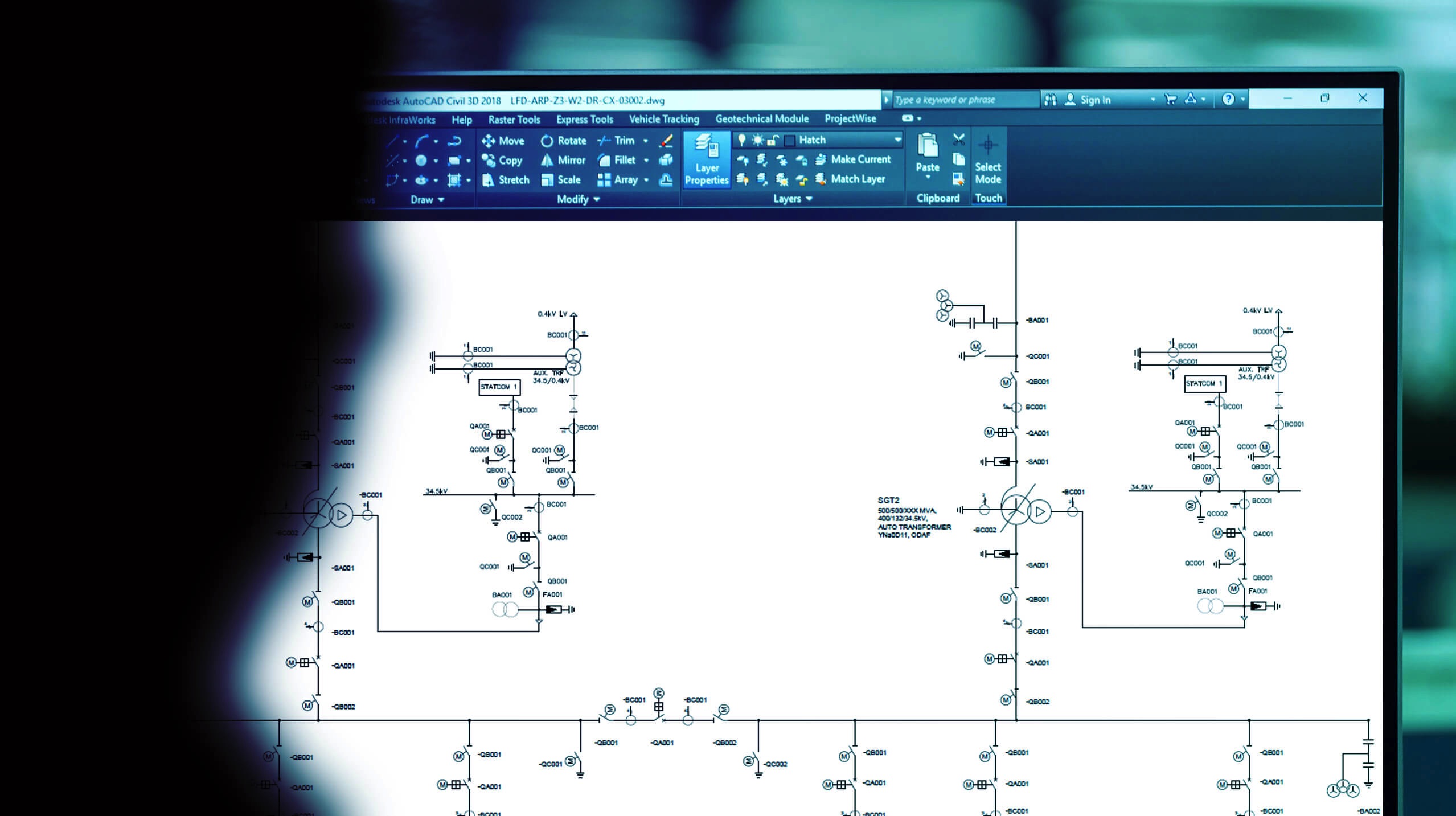 Image of CAD drawing on a computer screen